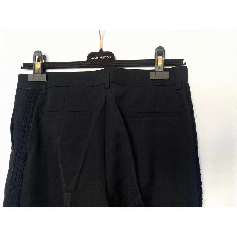 Vintage 04A Chanel FR-36/38 Pants Black Wool Silk Tuxedo Detail Trousers 2004 - Picture 5 of 9